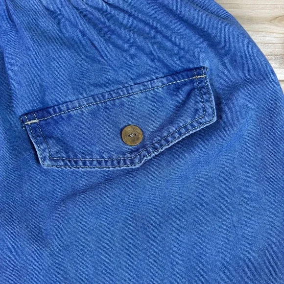 Shein Jeans Womens 27 Wide Leg High Rise Elastic Waist Angled Hem Denim Jeans - Picture 11 of 15